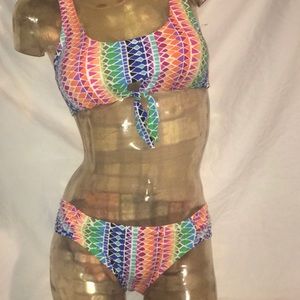 Rainbow print 2 piece bikini